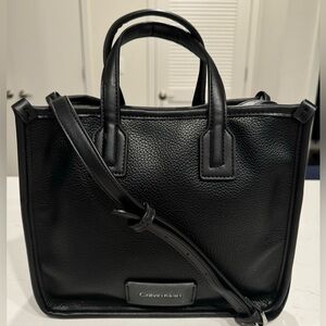 Calvin Klein black small tote bag w/shoulder strap